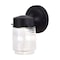 Nuvo Lighting 8W 1-Light Porch Wall, Mason Jar 3K, Black Finish with Clear Glass 62/1573 - alternate 4